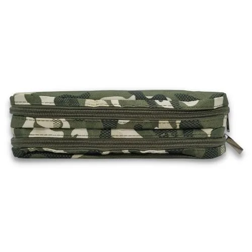 ■ Schoolbooks.ie - Double Pencil Case - Camo Green