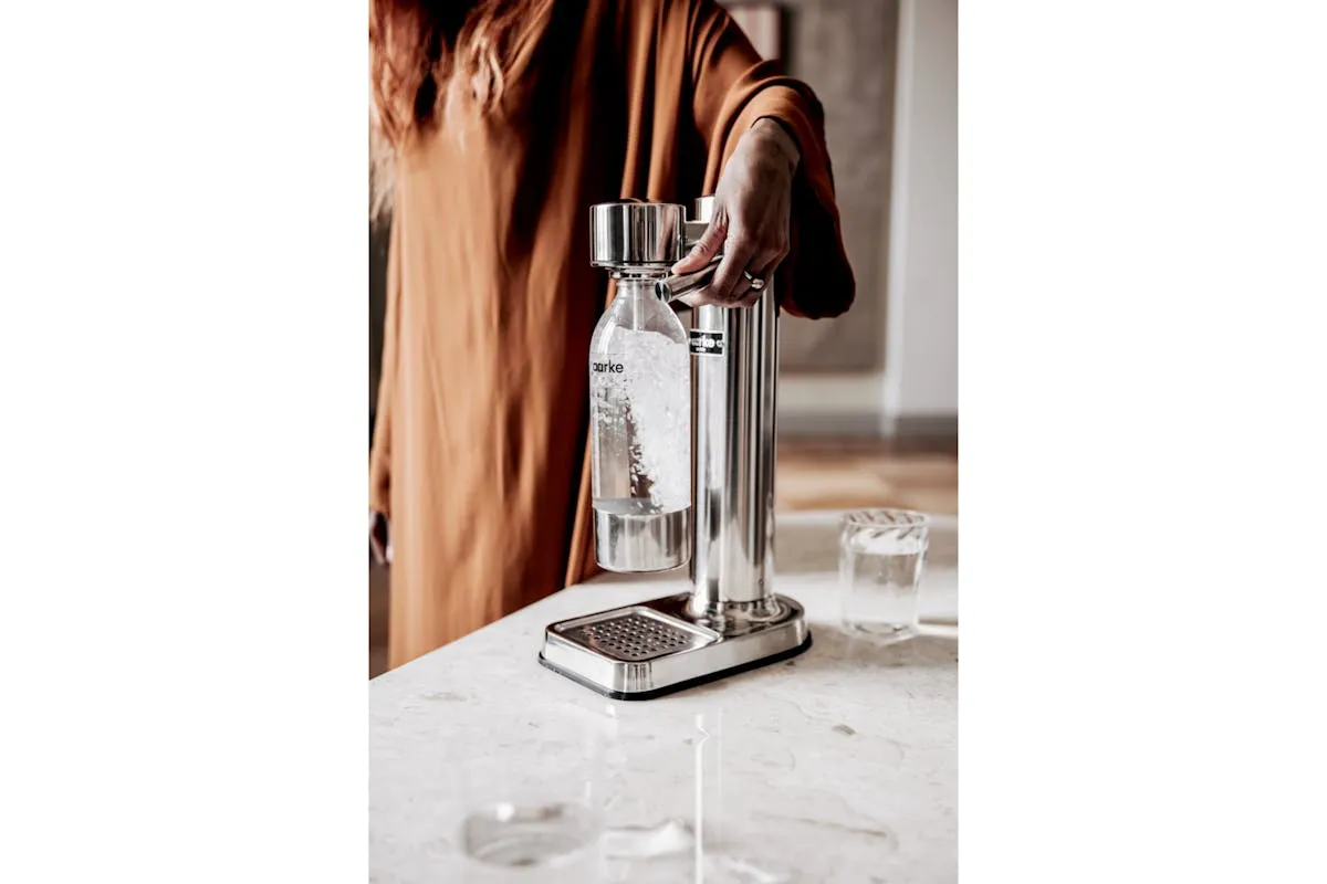 Aarke Carbonator 3 Sparkling Water Maker & CO2 Cylinder | Steel