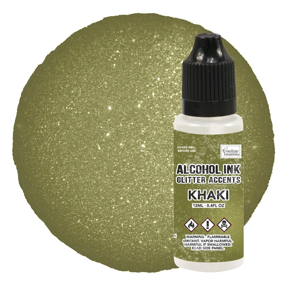 Alcohol Ink Glitter Accents - Khaki