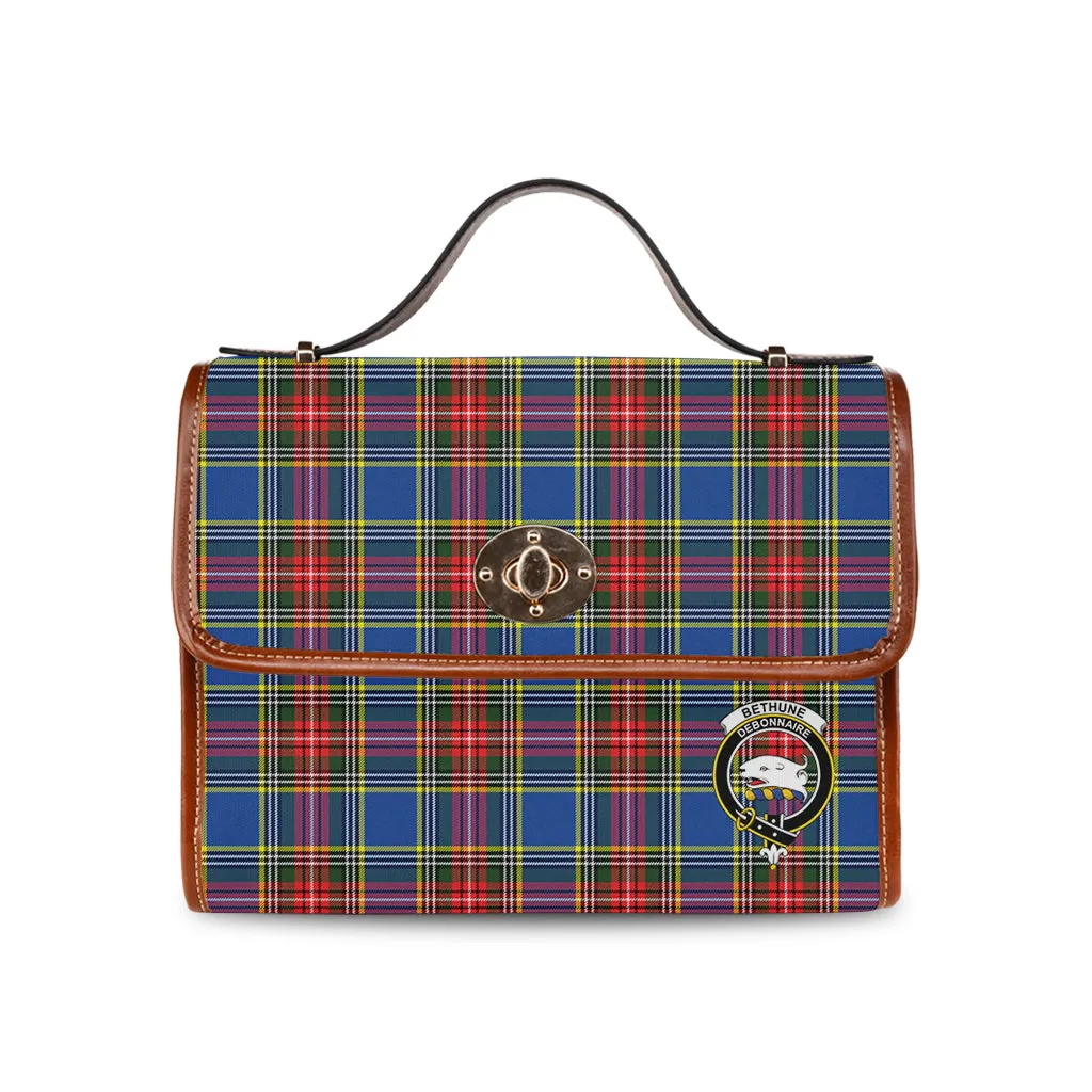 Bethune Tartan Waterproof Canvas Bag with Family Crest