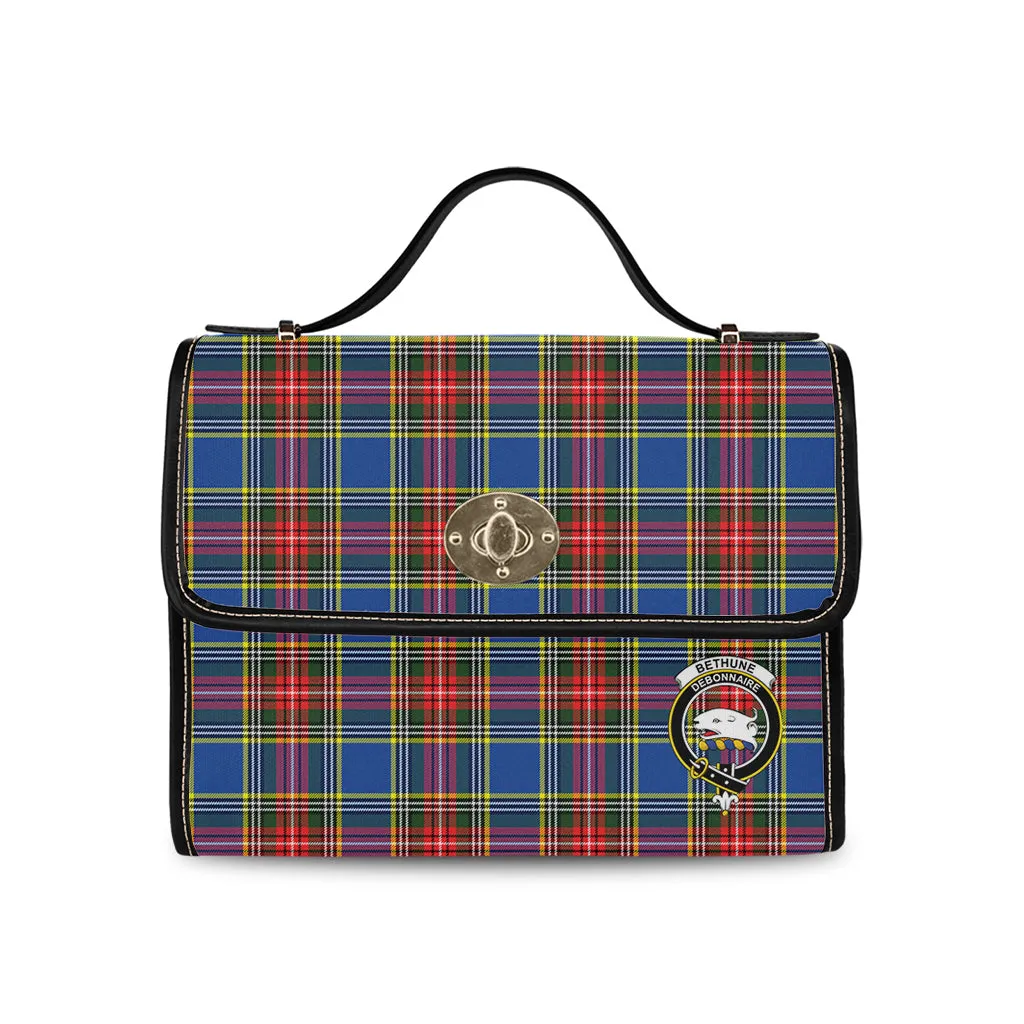 Bethune Tartan Waterproof Canvas Bag with Family Crest