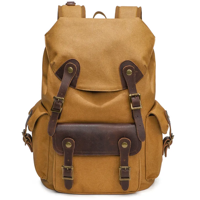 Waxed Canvas Backpack Vintage Outdoor Travel for Men