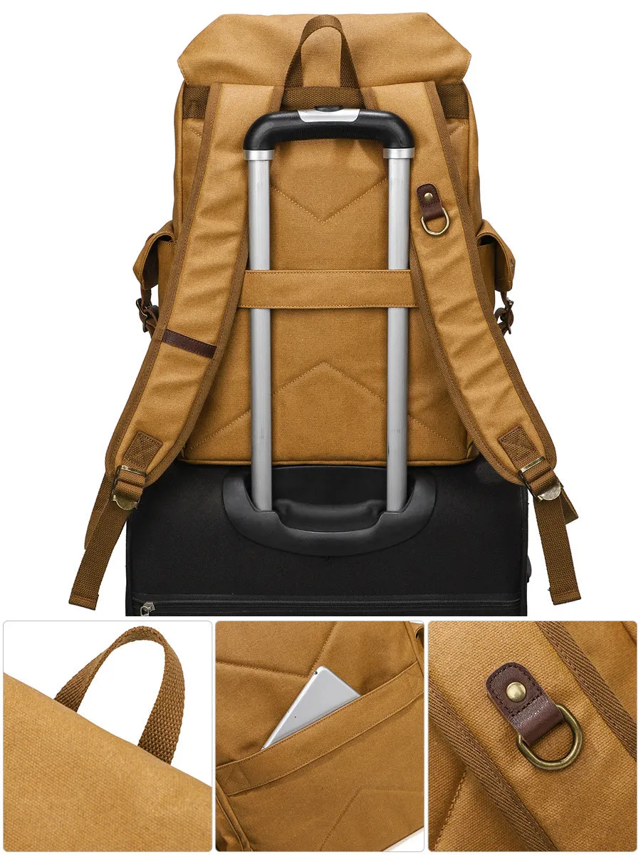 Waxed Canvas Backpack Vintage Outdoor Travel for Men
