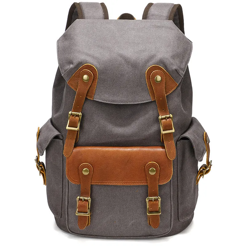Waxed Canvas Backpack Vintage Outdoor Travel for Men