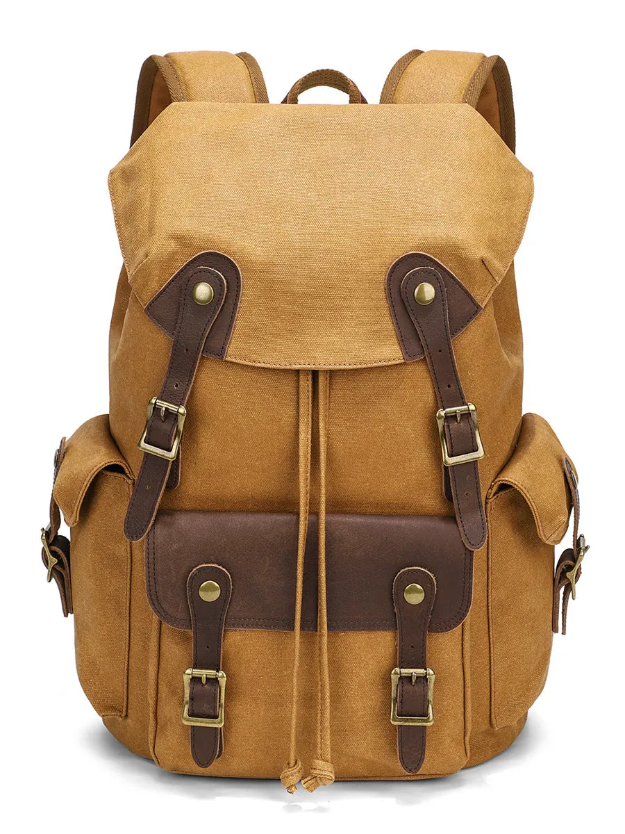 Waxed Canvas Backpack Vintage Outdoor Travel for Men